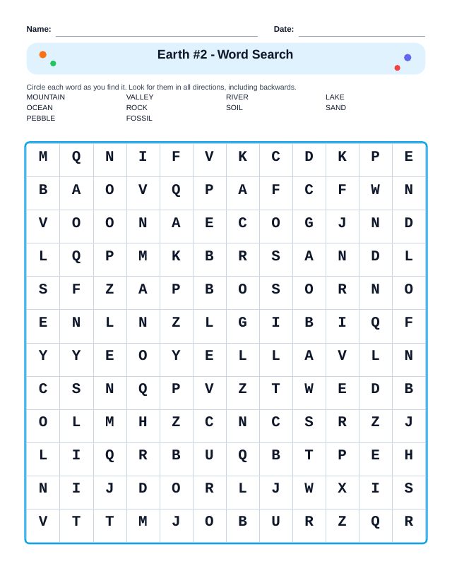 Earth #2 Word Search