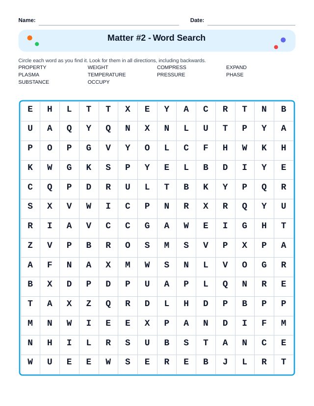 Matter #2 Word Search