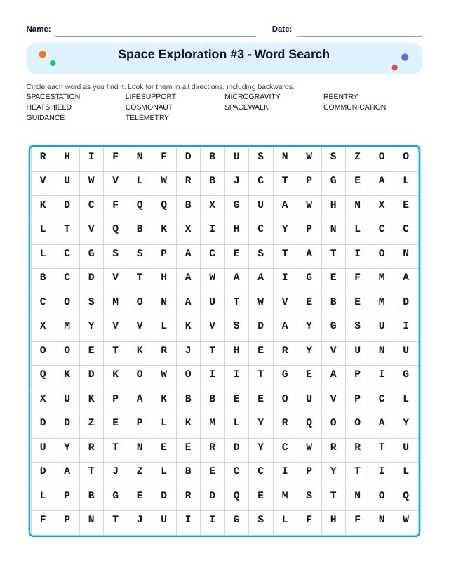 Space Exploration #3 Word Search